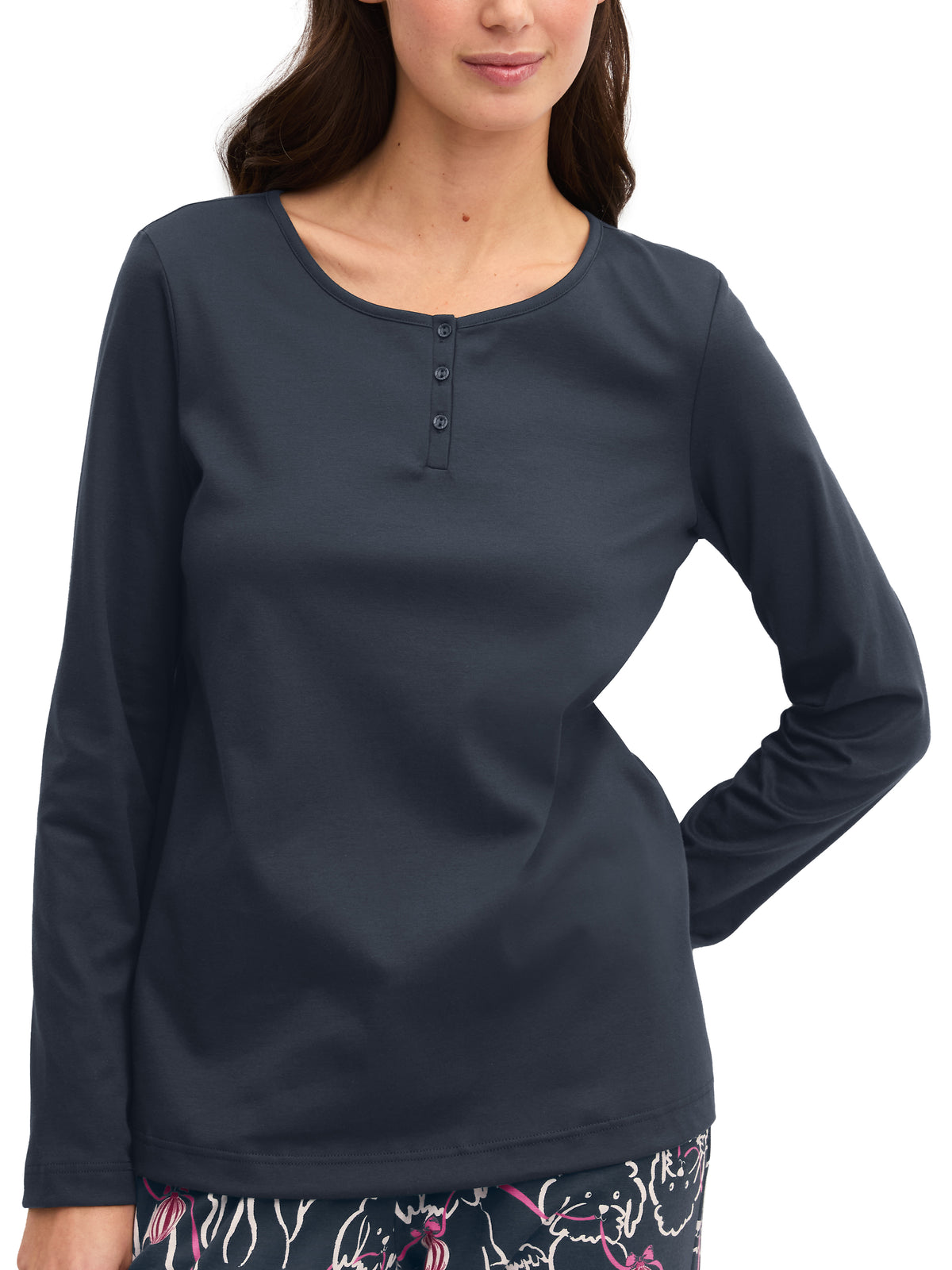 DAMEN Shirt langarm (Blue Night)