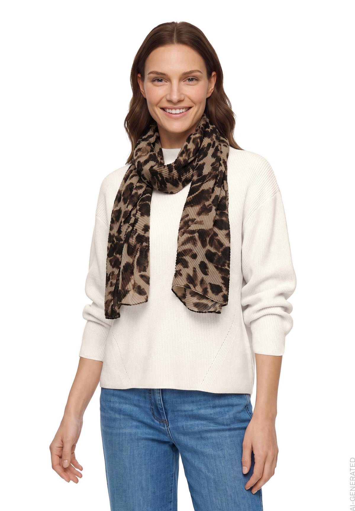 Basic-Schal (Beige/black)