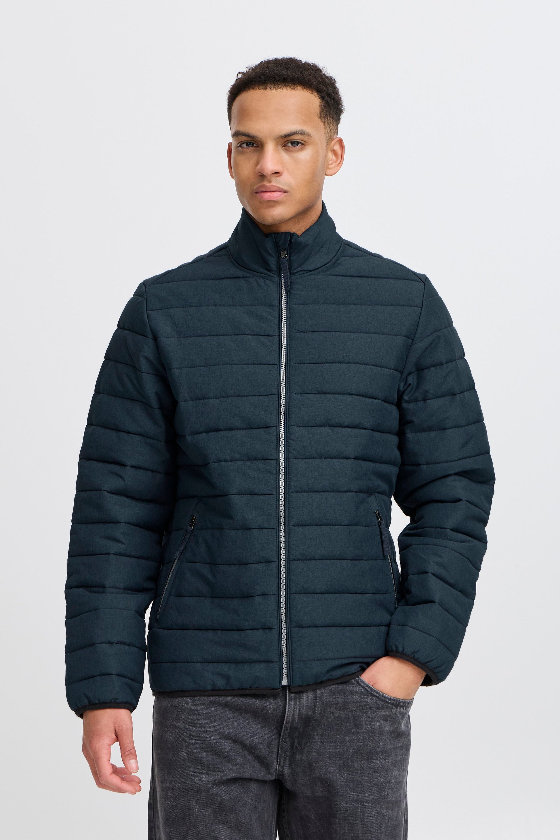 BHEDMAR puffer with stand collar (Dress Blue Me)