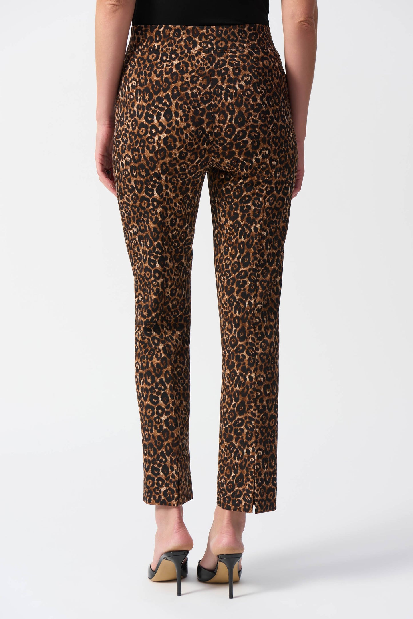 Schlupfhose aus feinem Jersey mit Animalprint (Beige/schwarz)