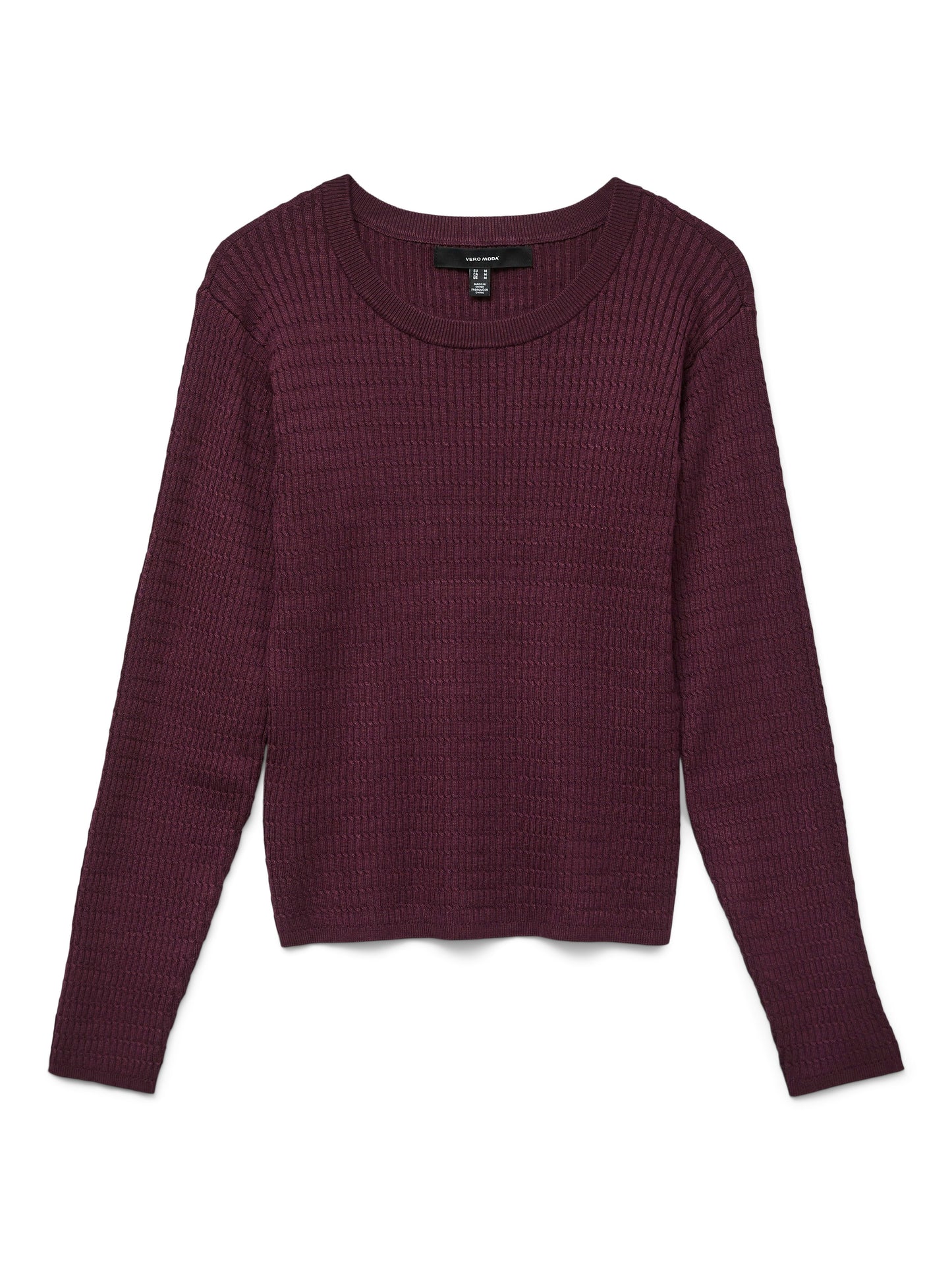 Vmsilje Ls O-neck Cable Pullover (Winetasting)