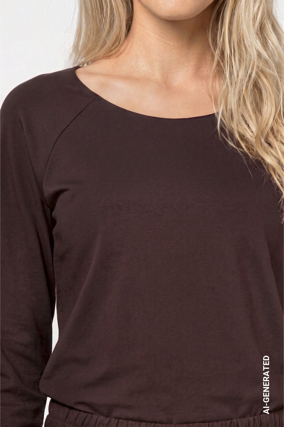 Basic-Langarmshirt (Black Coffee)