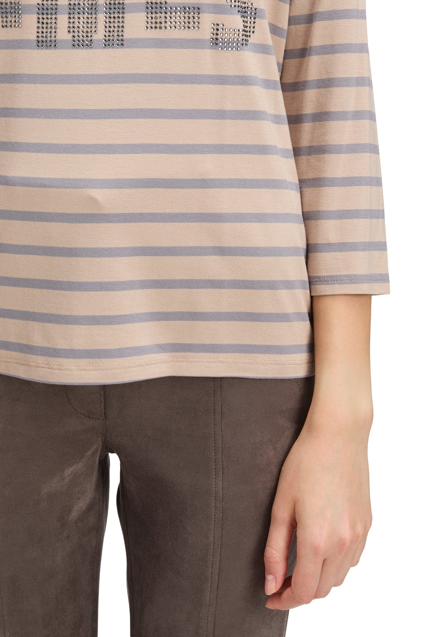 Ringelshirt (Beige/grey)