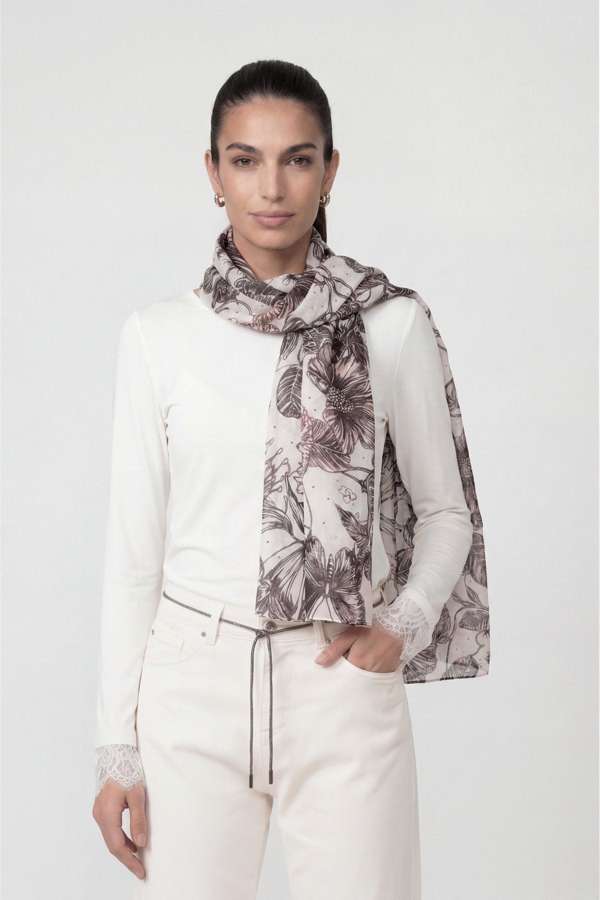 Schal (Taupe Gemustert)