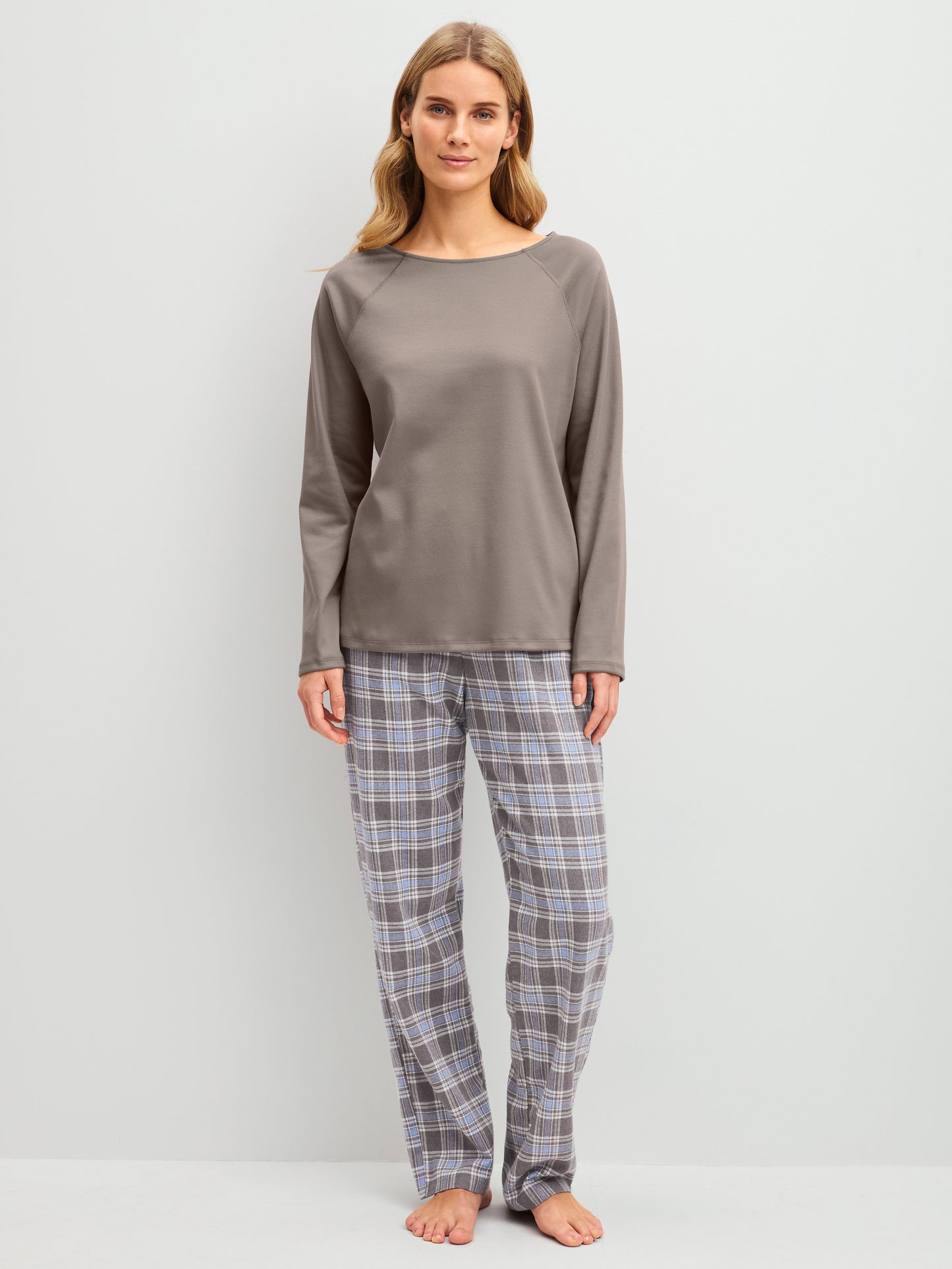 DAMEN Shirt langarm (Truffle Mousse)