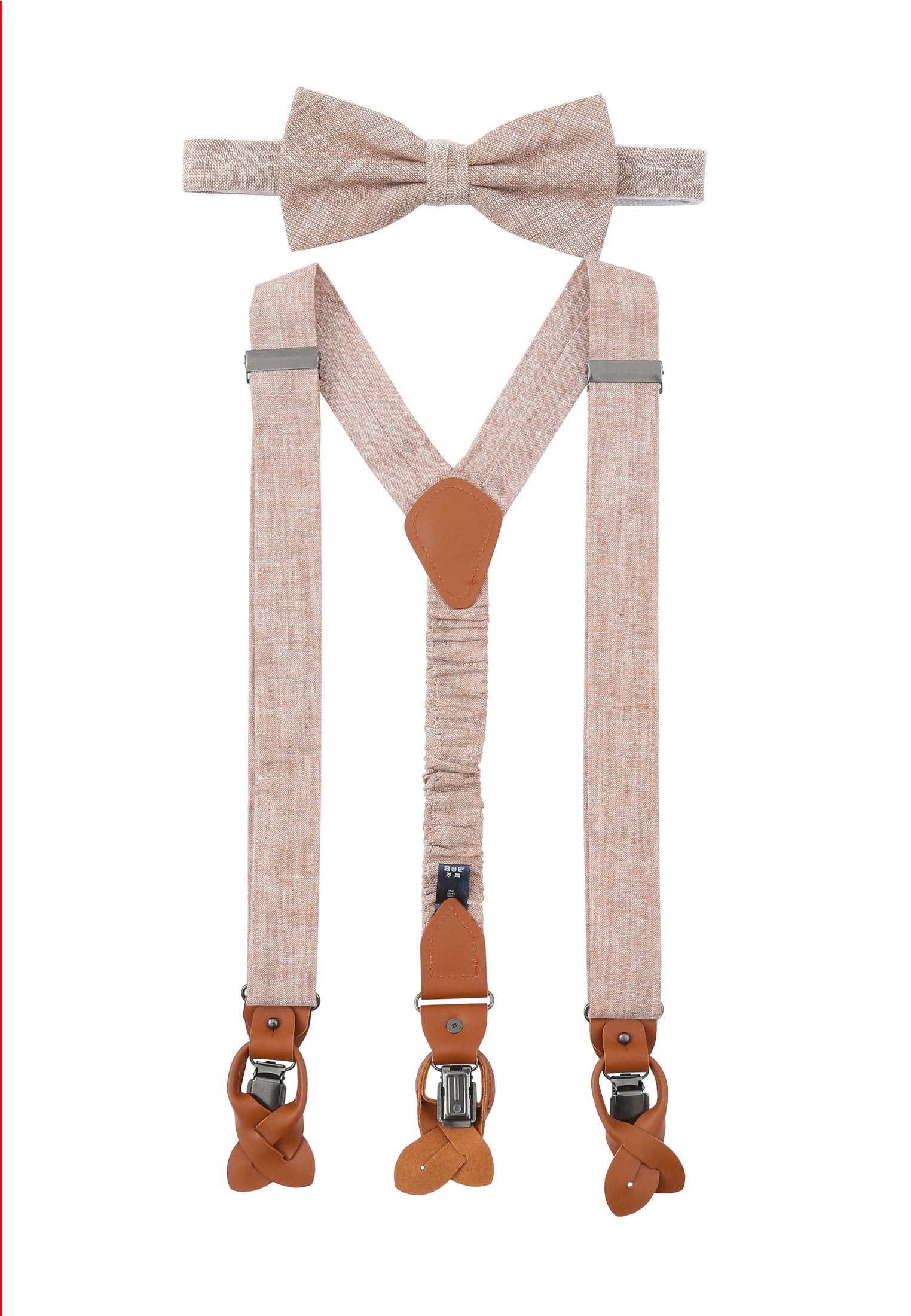 Set Hosenträger+Fliege Uni (Fb.4 Beige)