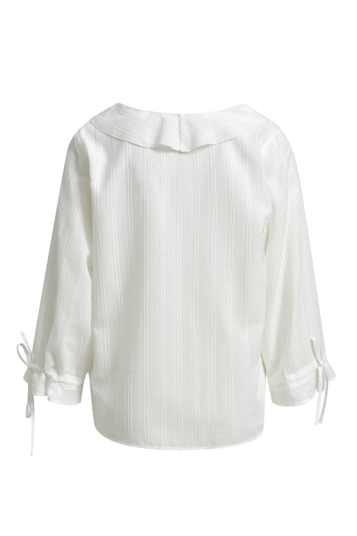 Structured Volant Neck Blouse (Offwhite)