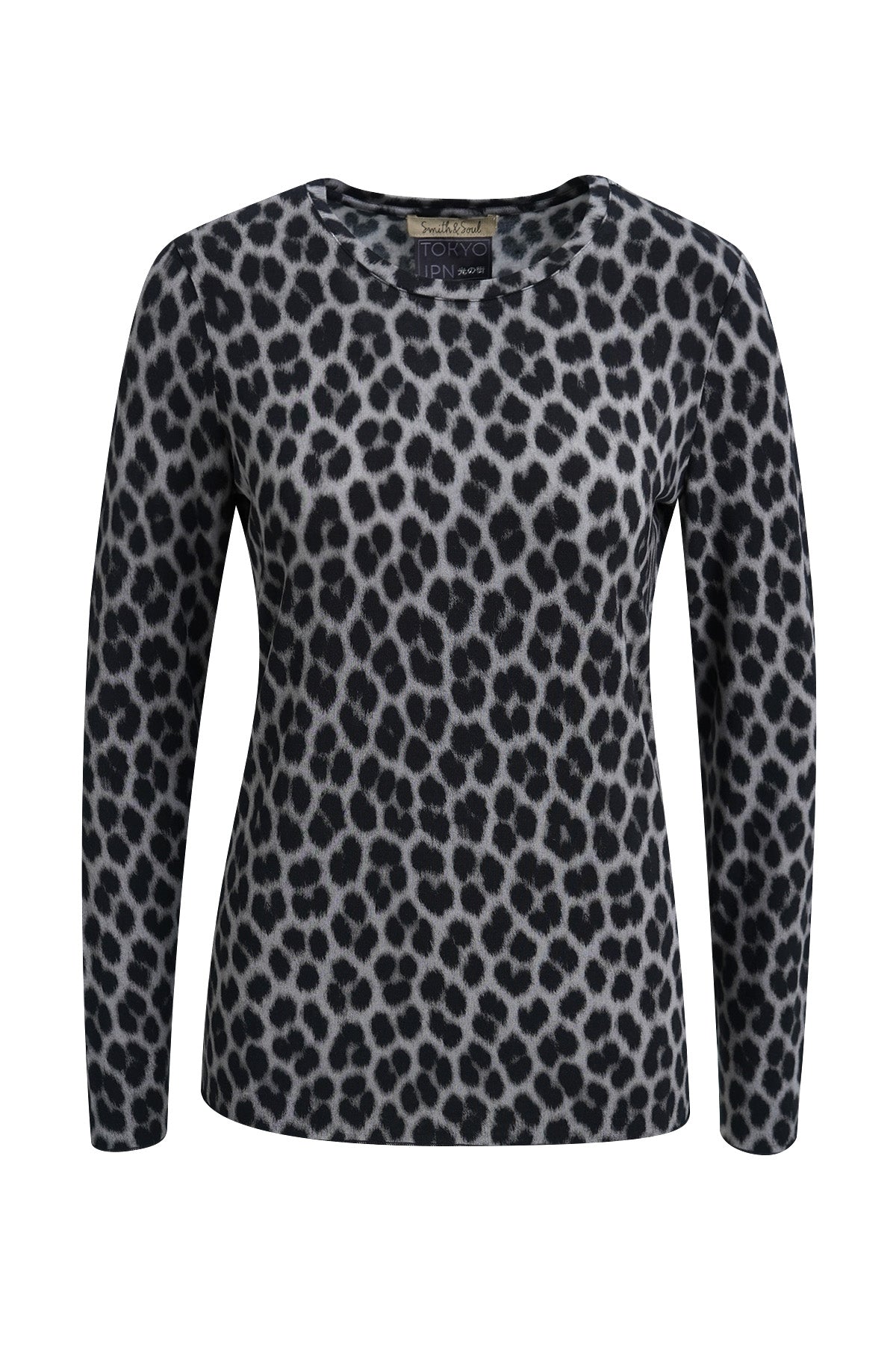 Fitted  Soft Longsleeve AOP (Anthracite Prin)