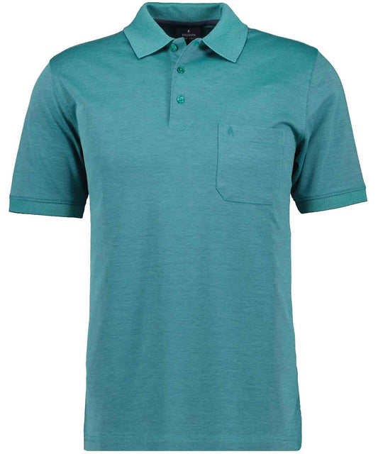 Softknit-Polo mit Brusttasche, kurzarm (Smaragd)