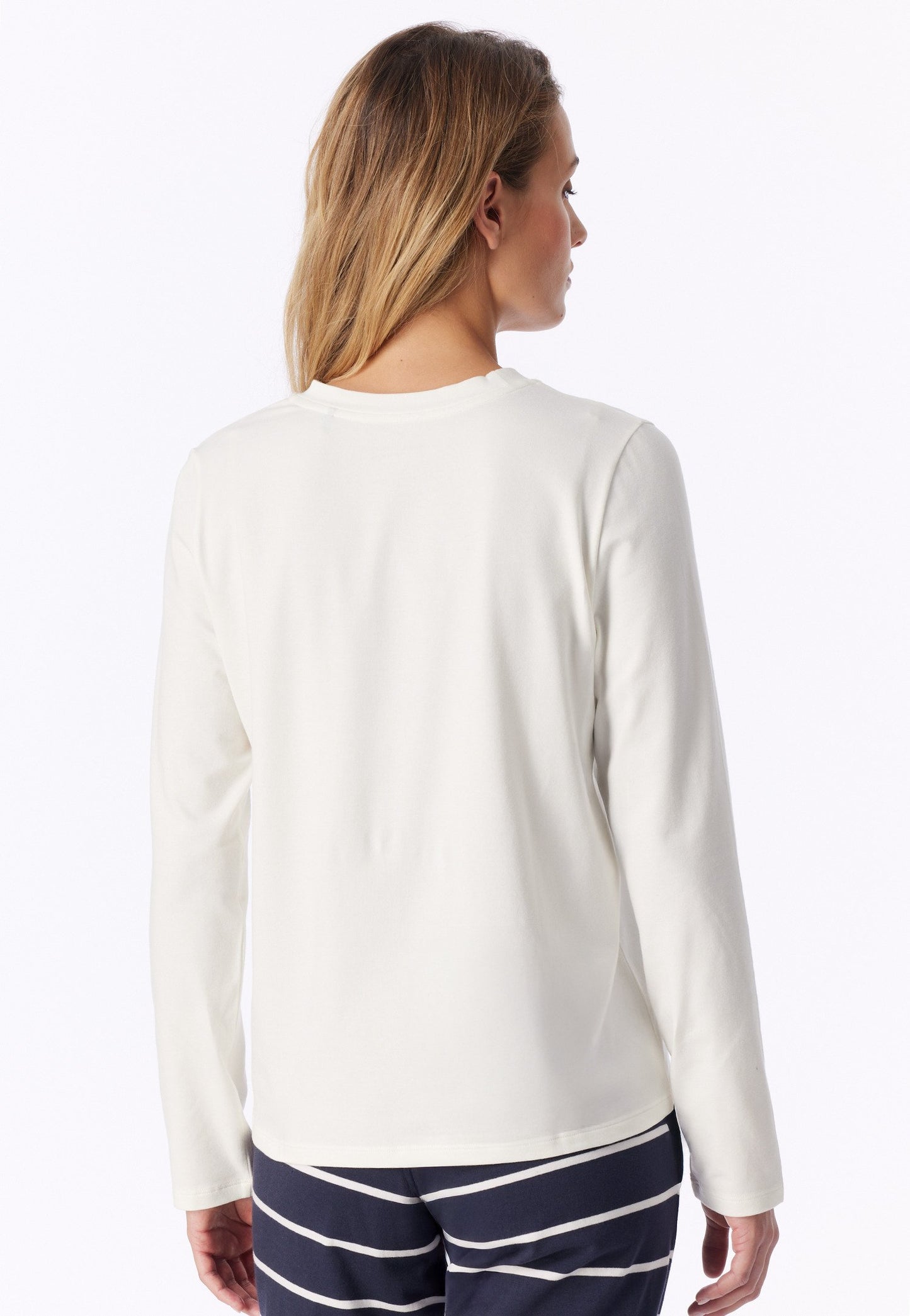 Shirt langarm Rundhals (Naturweiss)
