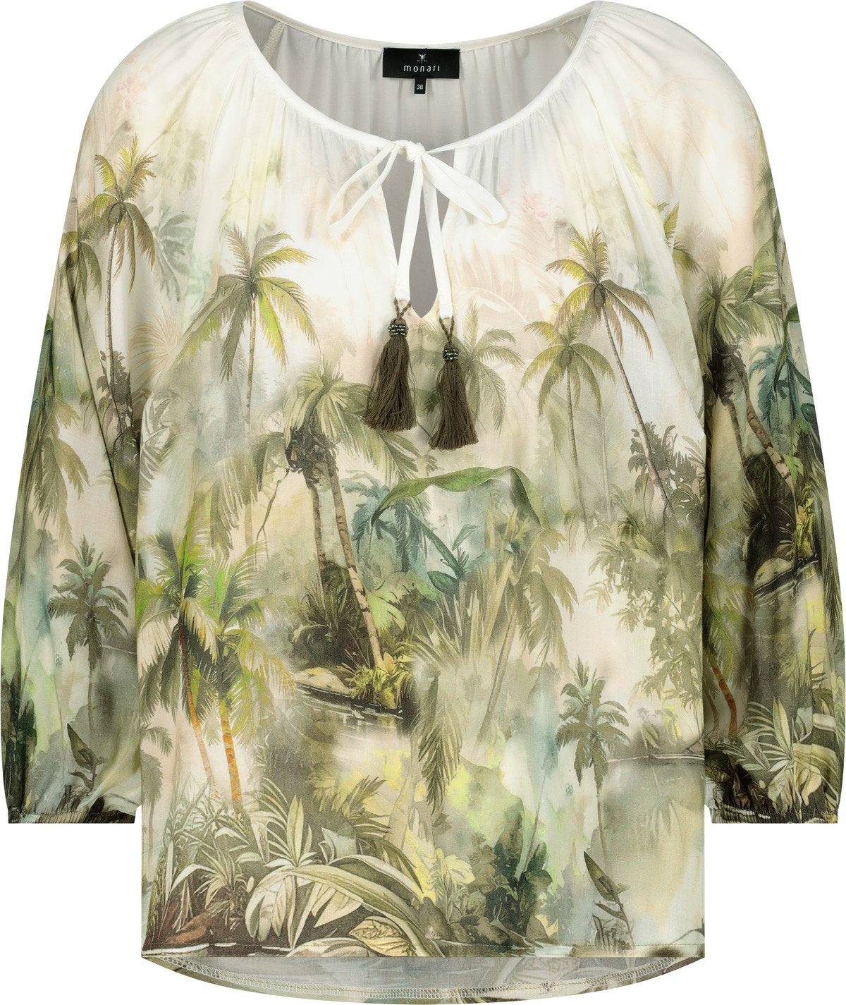 Bluse (Olive Gemustert)