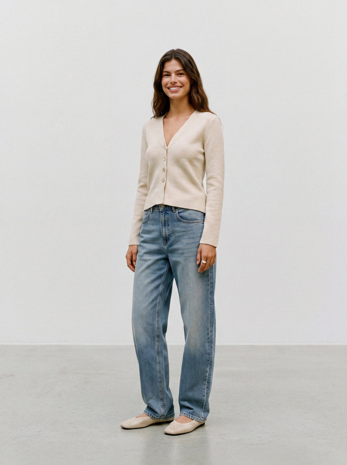 Vmmille Ls V-neck Cardigan Noos (Birch)