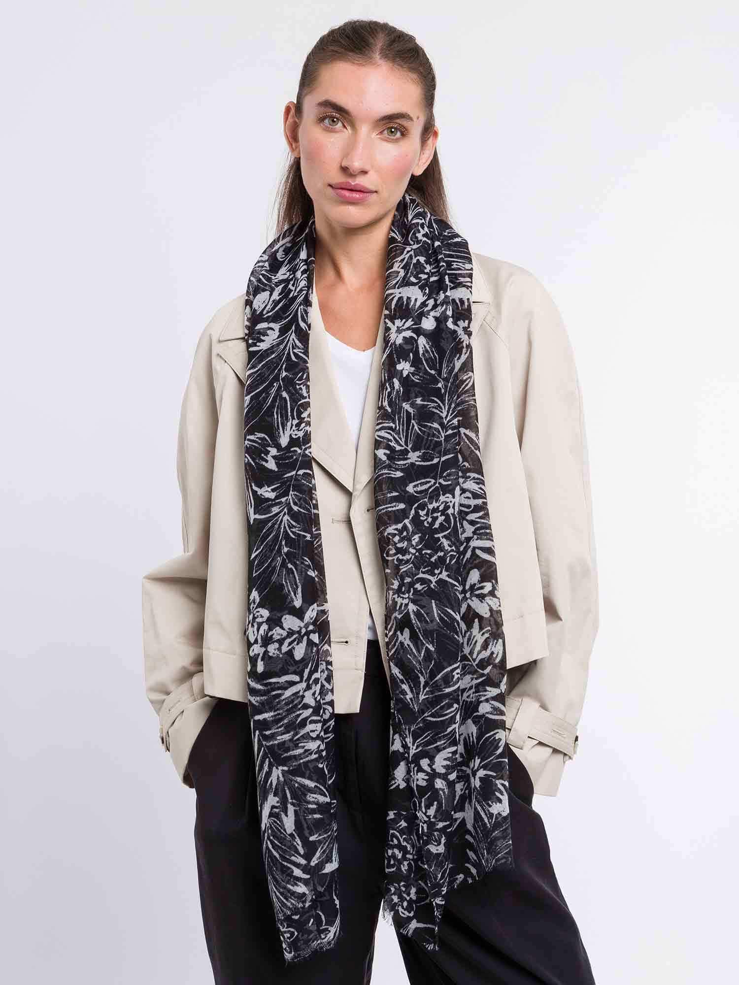 Schal Polyester Schal (Black White)