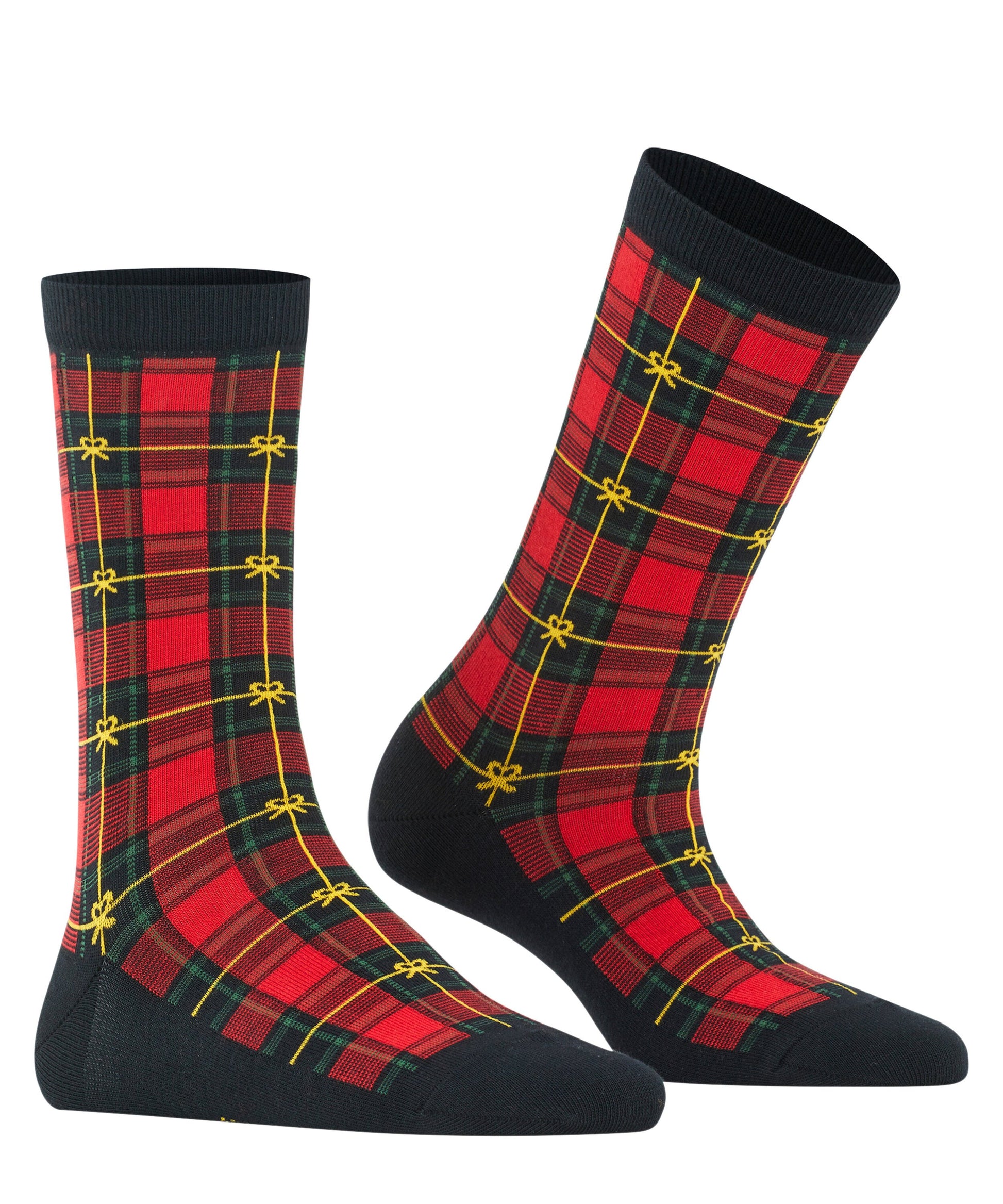 Burlington X-Mas Tartan Damen Socken (Black)