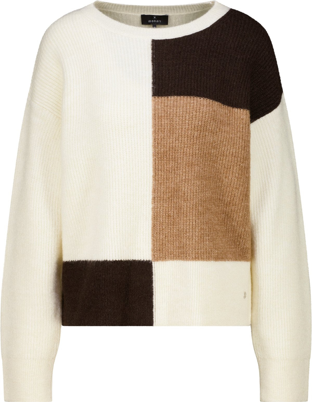 Strickpullover mit Colorblock (Antique White)