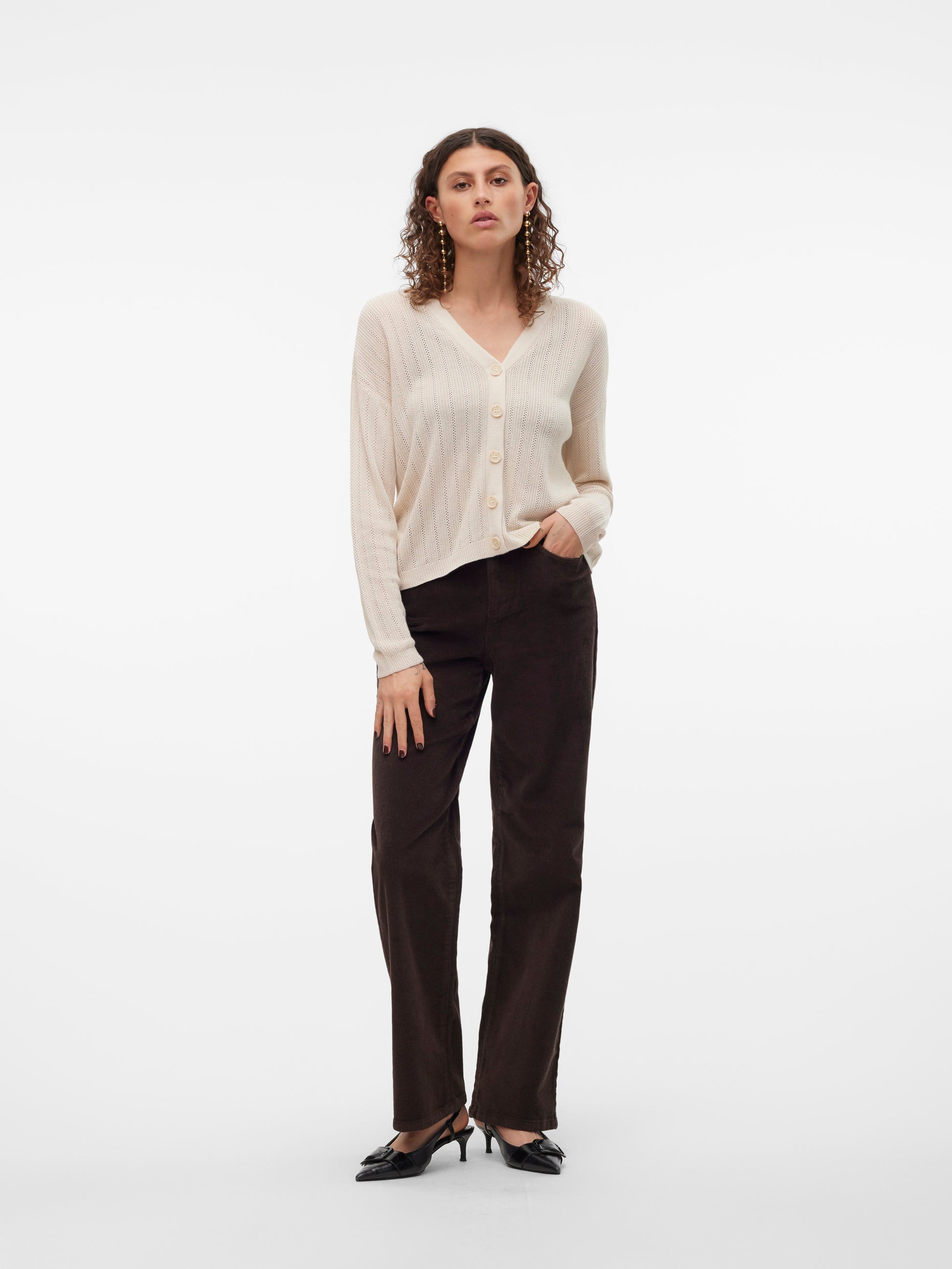 Vmtessa Hr Wide Corduroy Pants Ga Noos (Chocolate Tor)