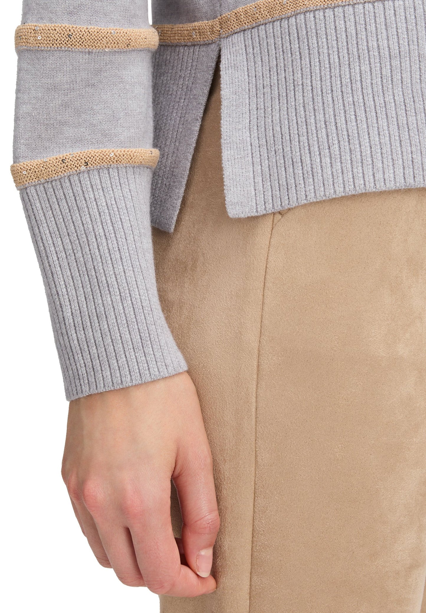 Strickpullover (Patch Grey/beig)