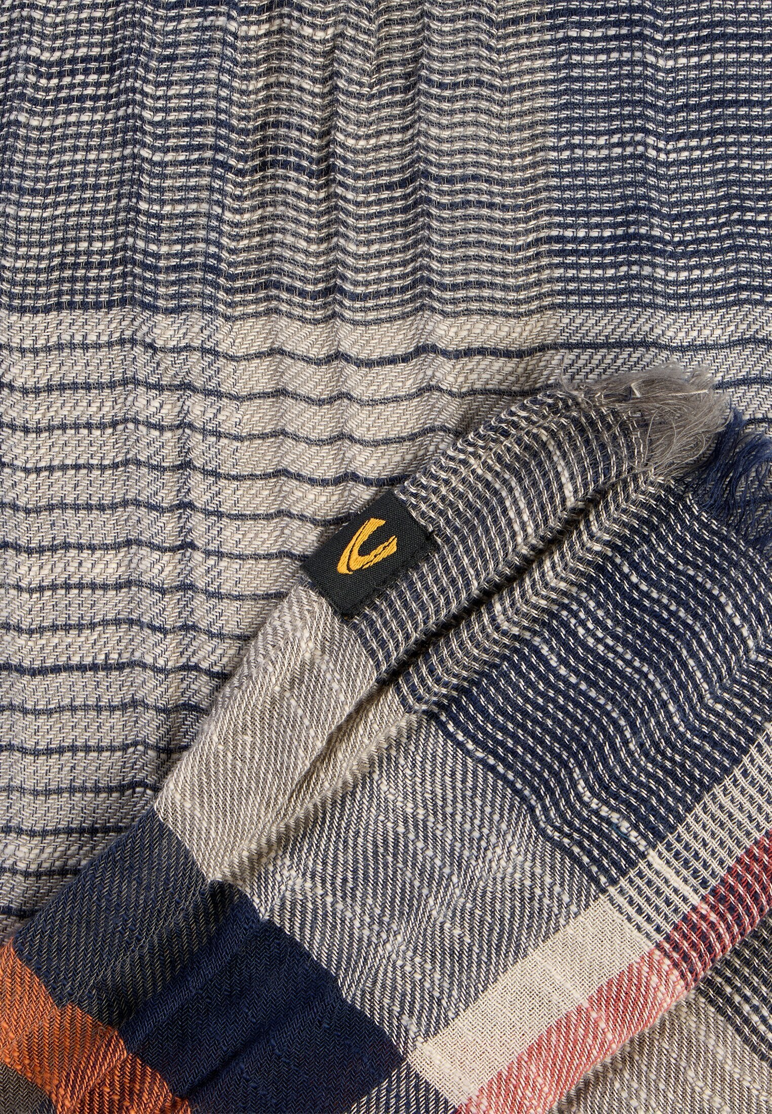 Multicolour Webschal aus Baumwoll-Twill (Burned Orange)