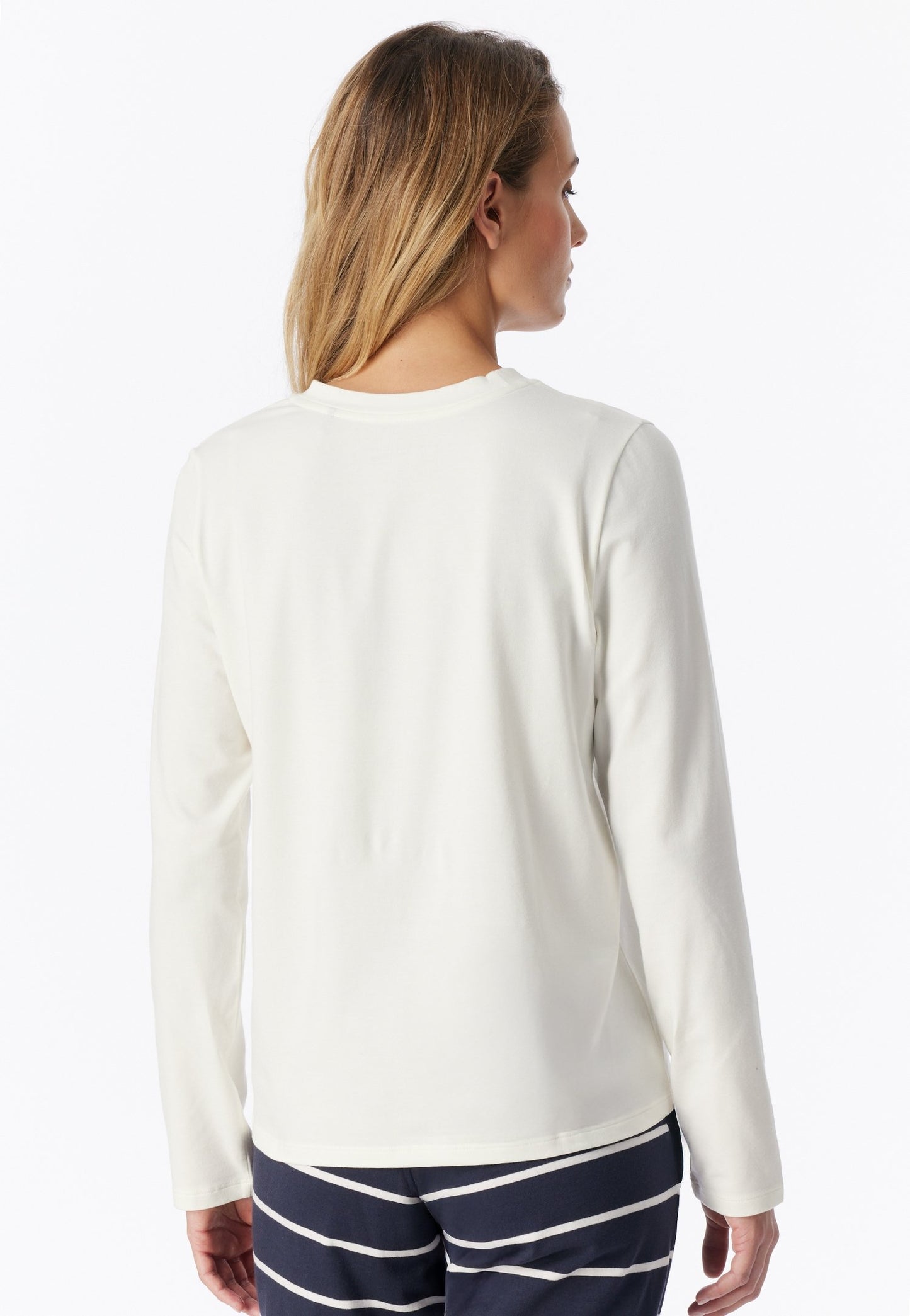 Shirt langarm Rundhals (Naturweiss)