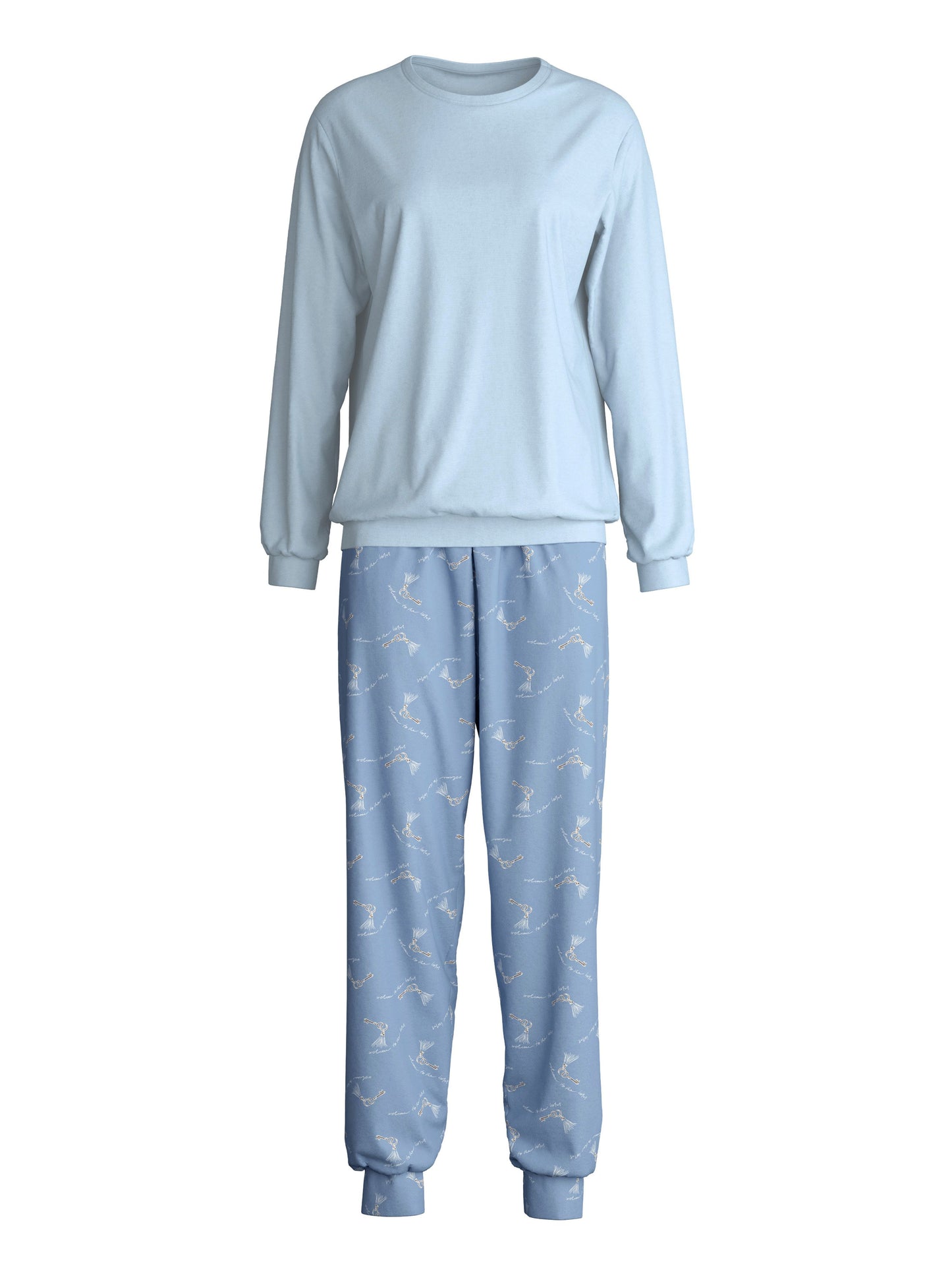 DAMEN Pyjama mit Bündchen (Dusty Grey)
