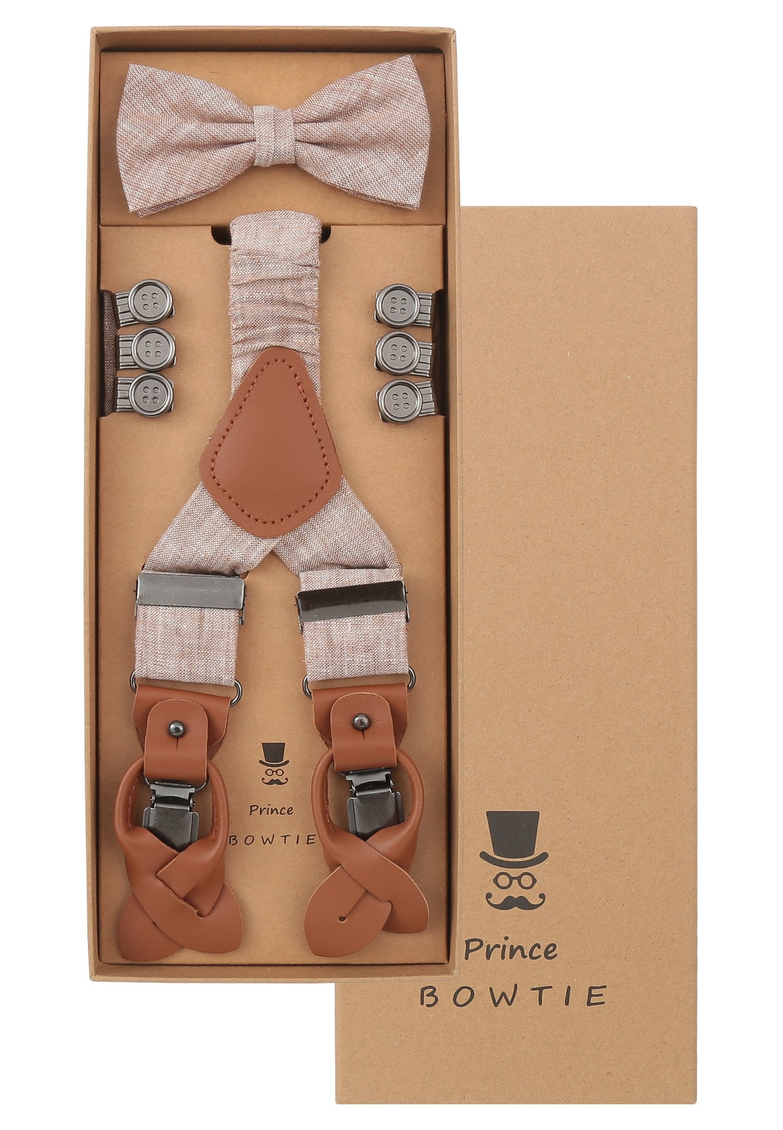 Set Hosenträger+Fliege Uni (Fb.4 Beige)