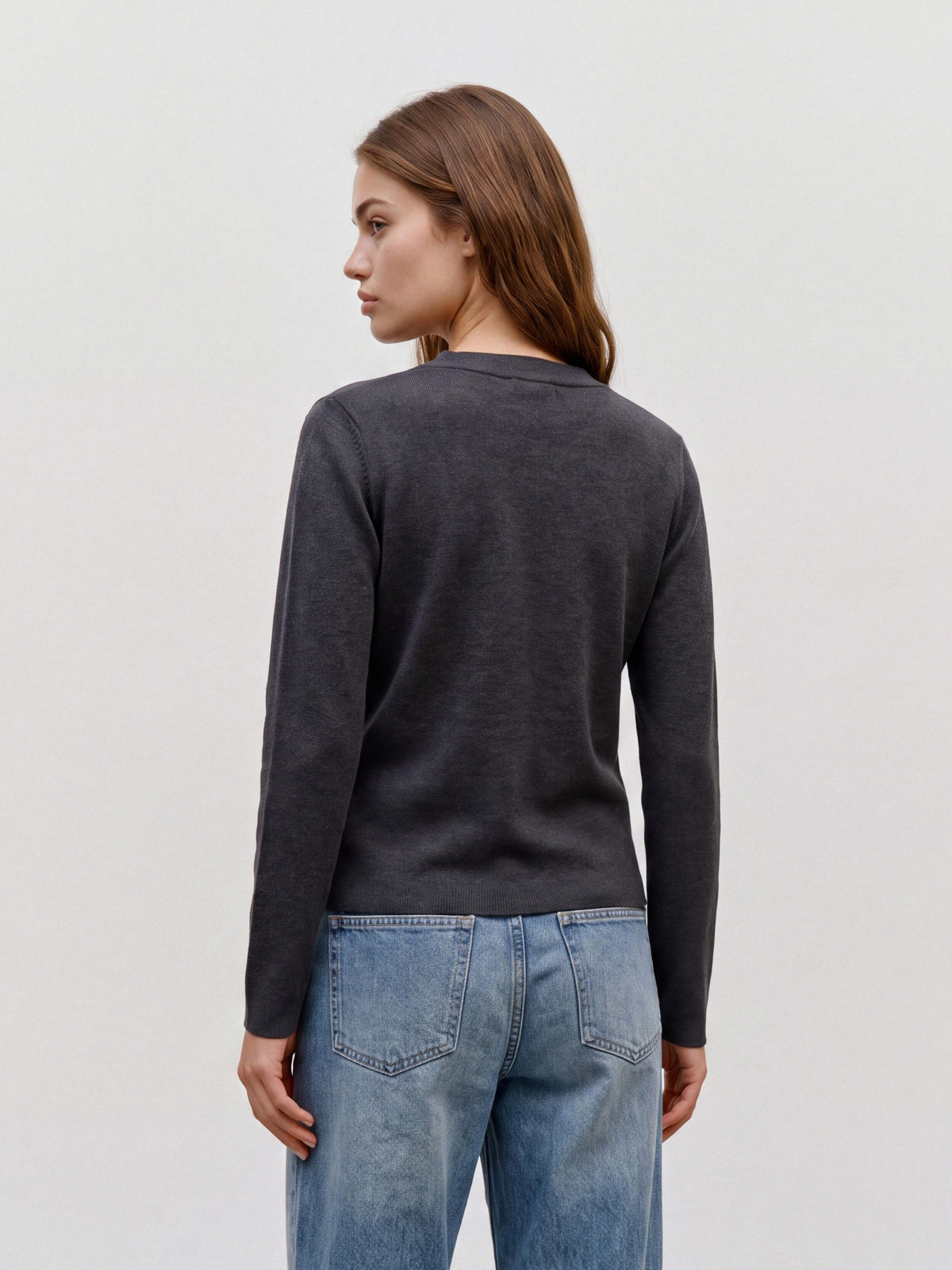 Vmmille Ls V-neck Cardigan Noos (Dark Grey Mel)