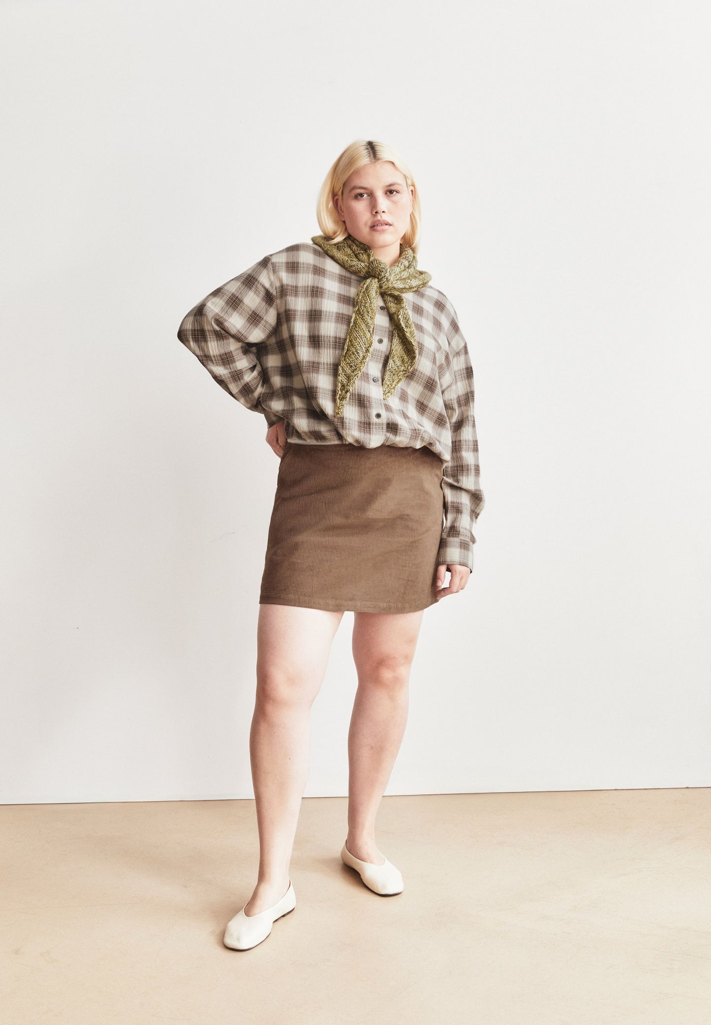 Corduroy Mini Skirt (Amberwood)