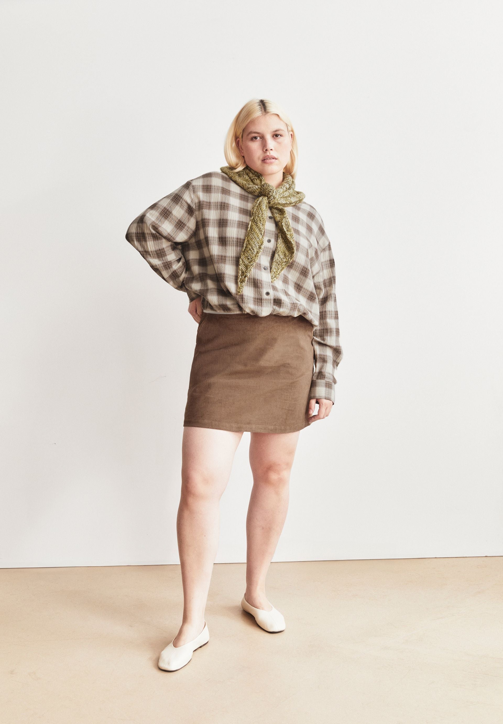 Corduroy Mini Skirt (Amberwood)