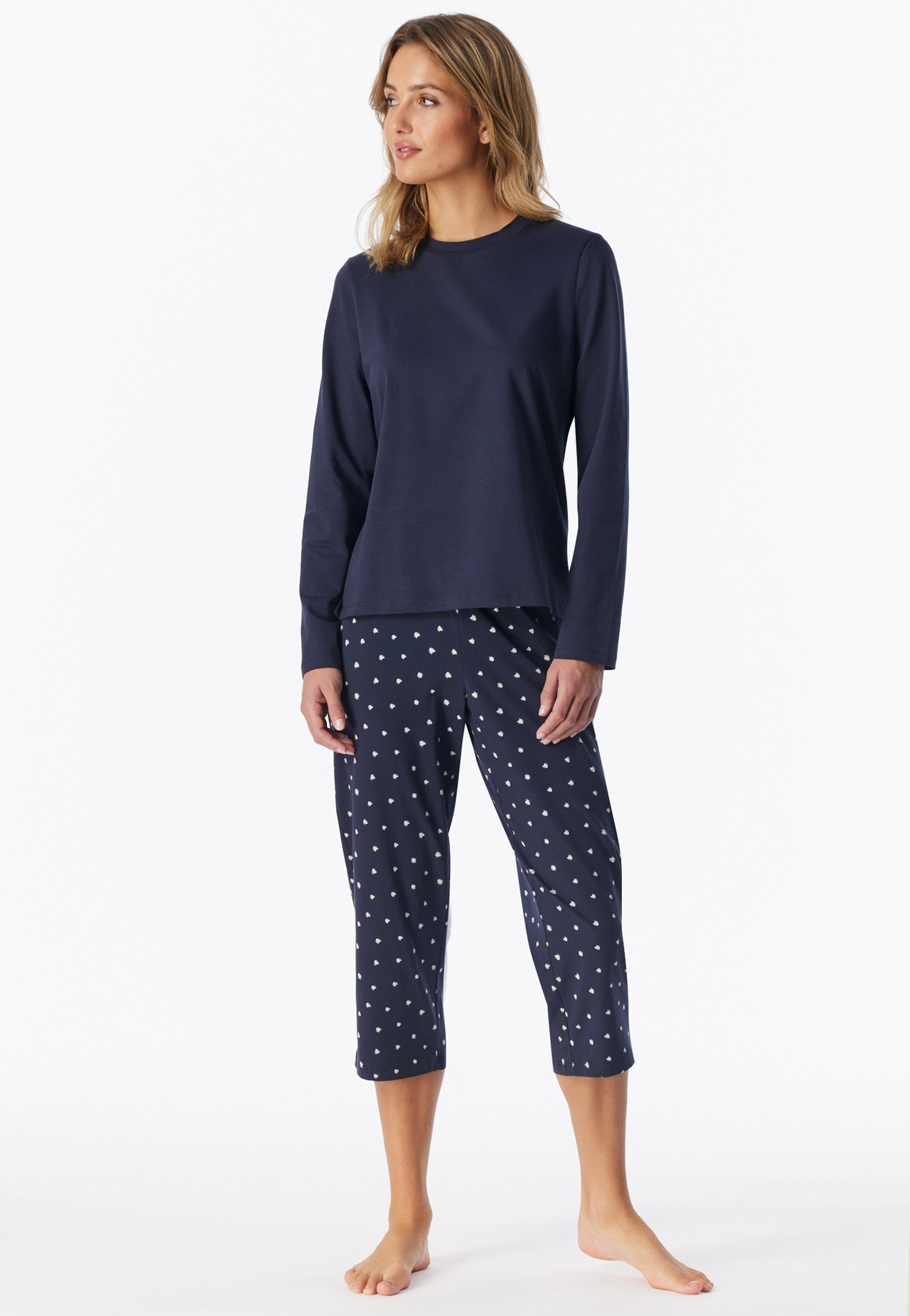 Shirt langarm Rundhals (Deep Blue)