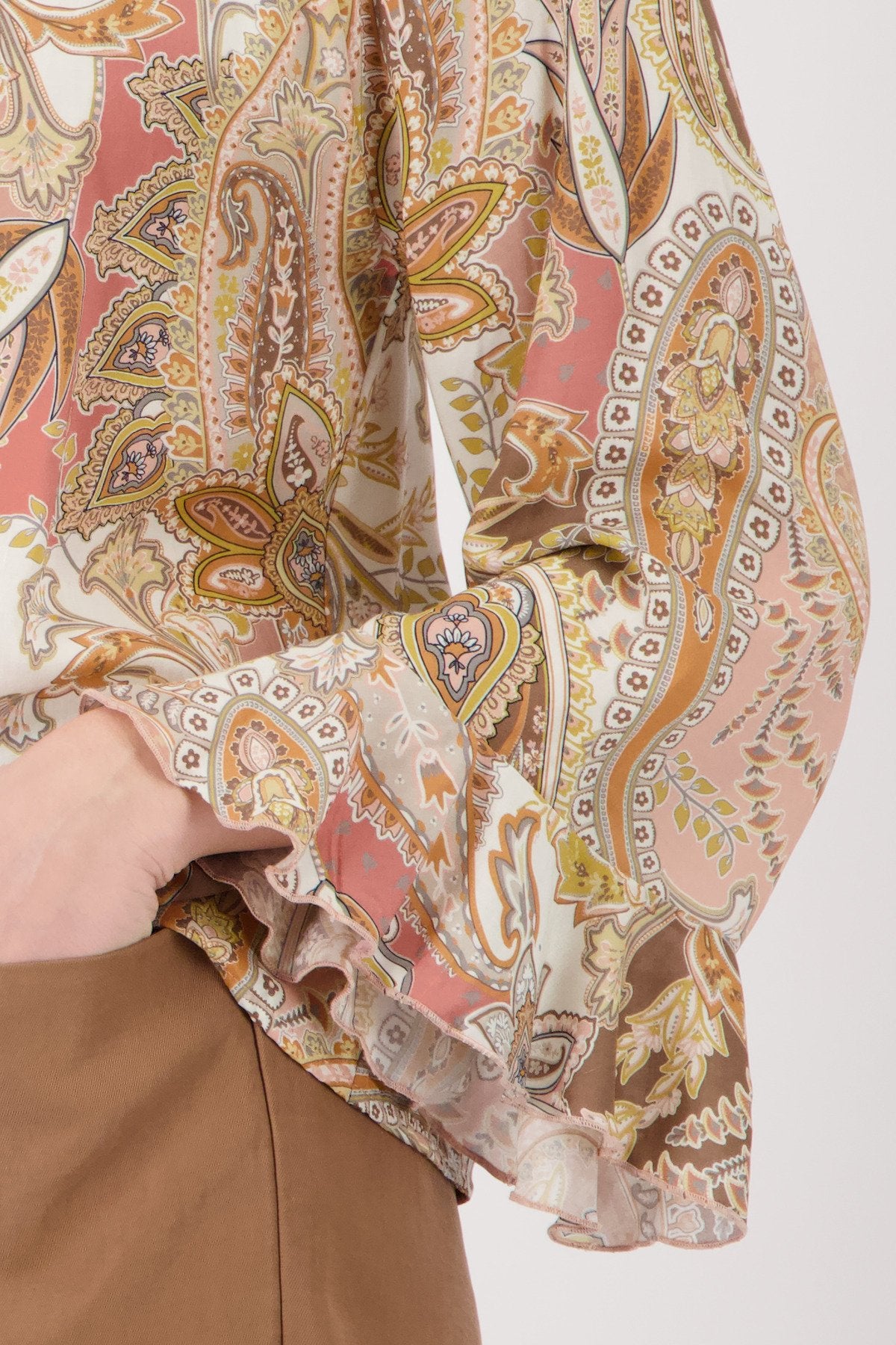 Bluse (Mocca Gemustert)