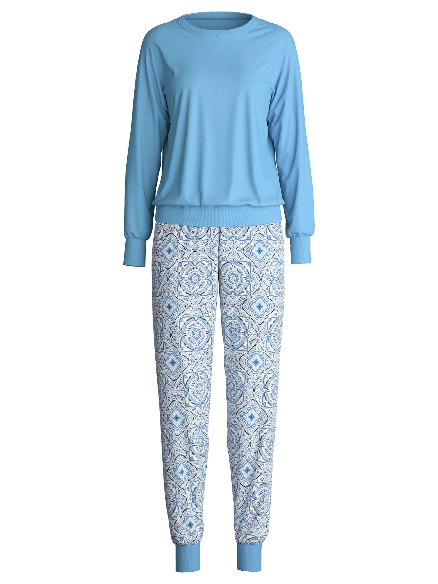 WOMEN Pyjamas with cuff (Riviera Blue)
