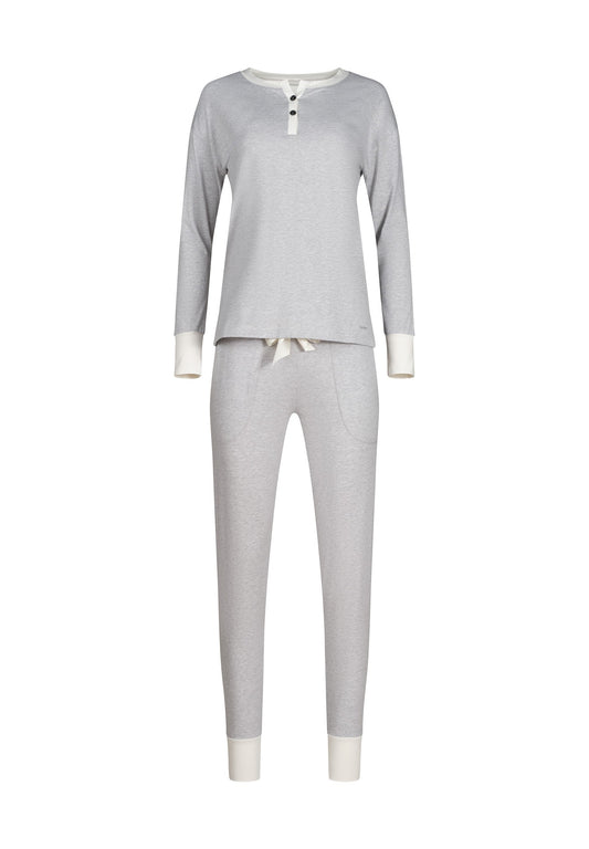 SKINY Damen Pyjama lg. Night In Mix & Match (Grey Melange)