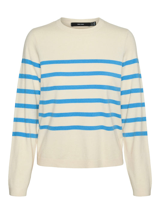 Vmsaba Plain Ls O-neck Pullover Ga Noos (Birch/azur)