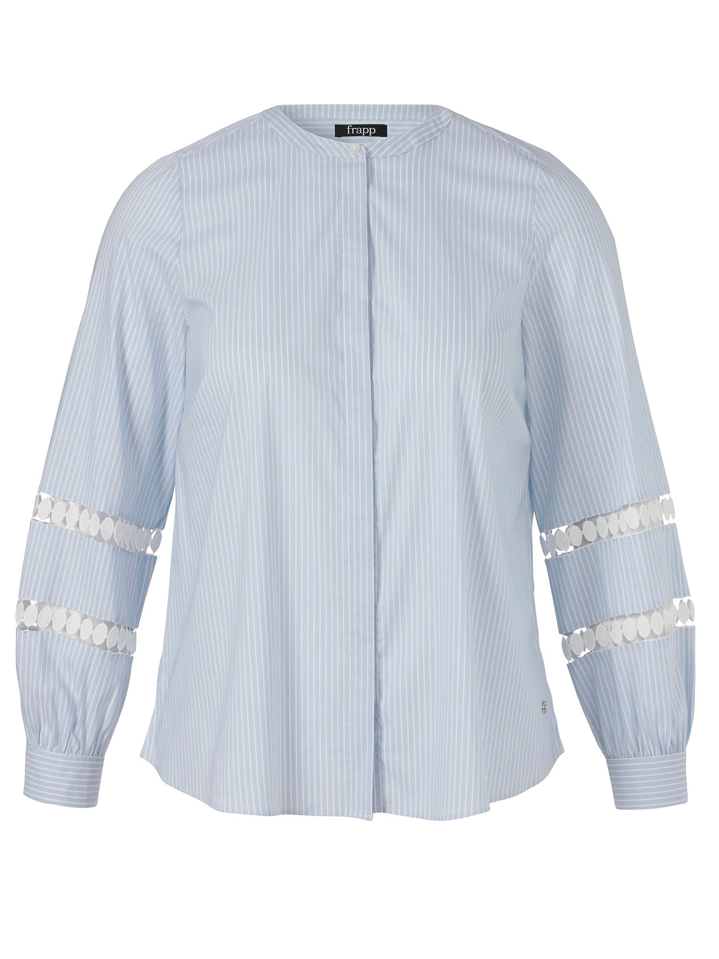 Bluse Rundhals 1/1 Arm Streifen (Powder Blue/w)