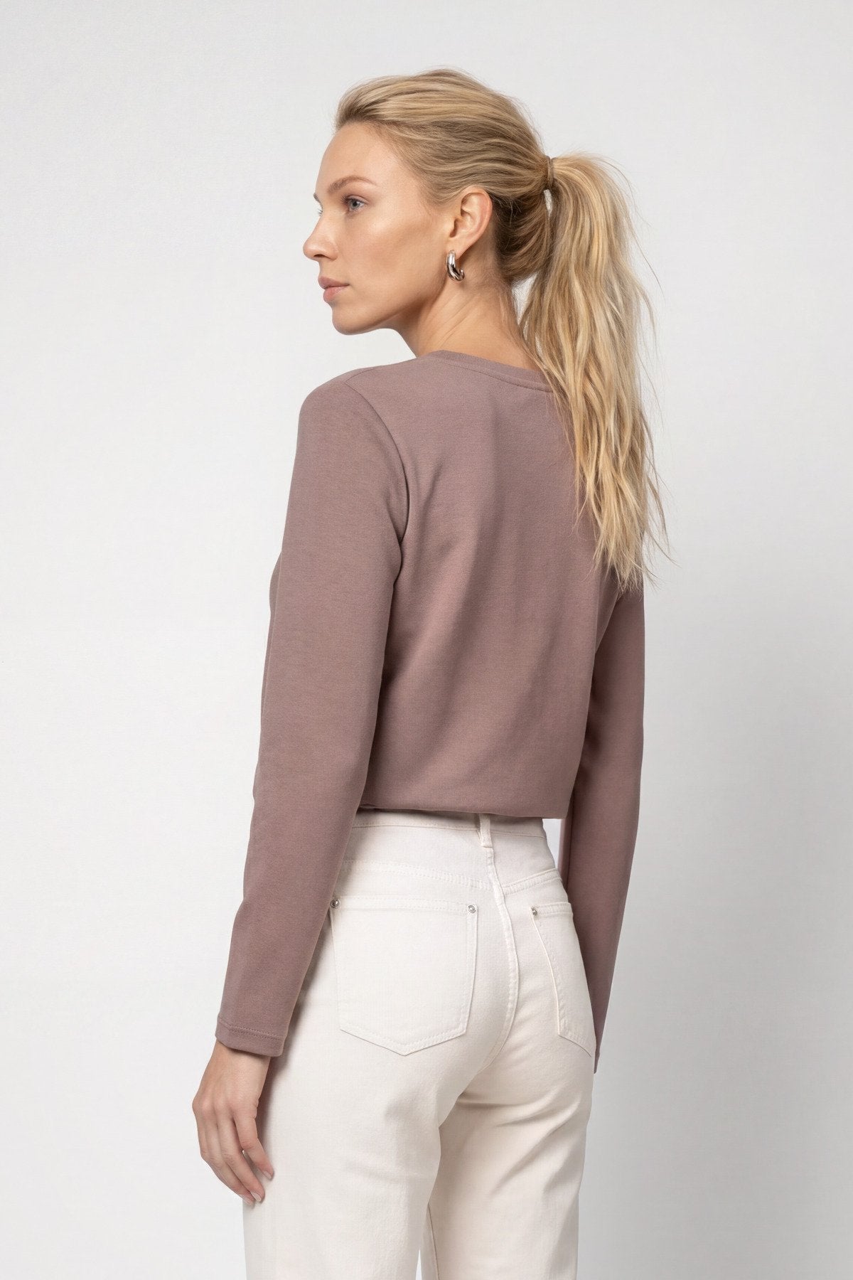 Sweatshirt mit Schmuckdetails (Taupe)