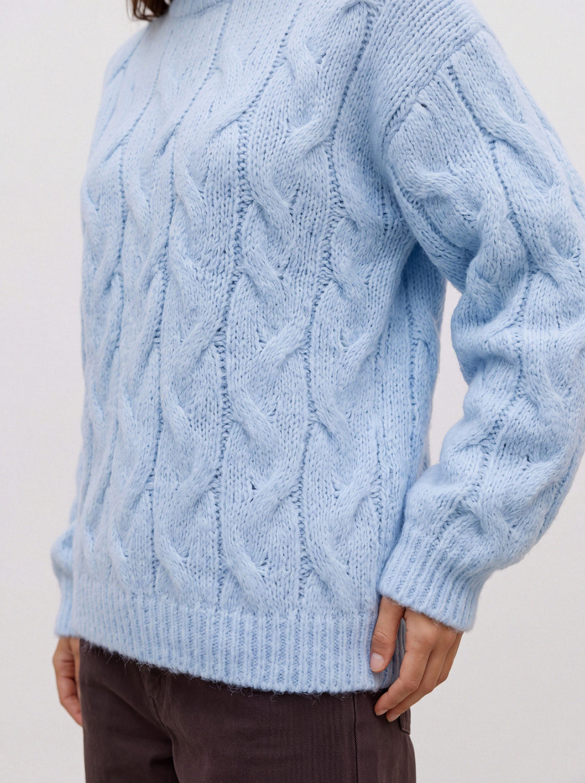 Vmmaybe Ls High Neck Cable Pullover Noos (Cashmere Blue)