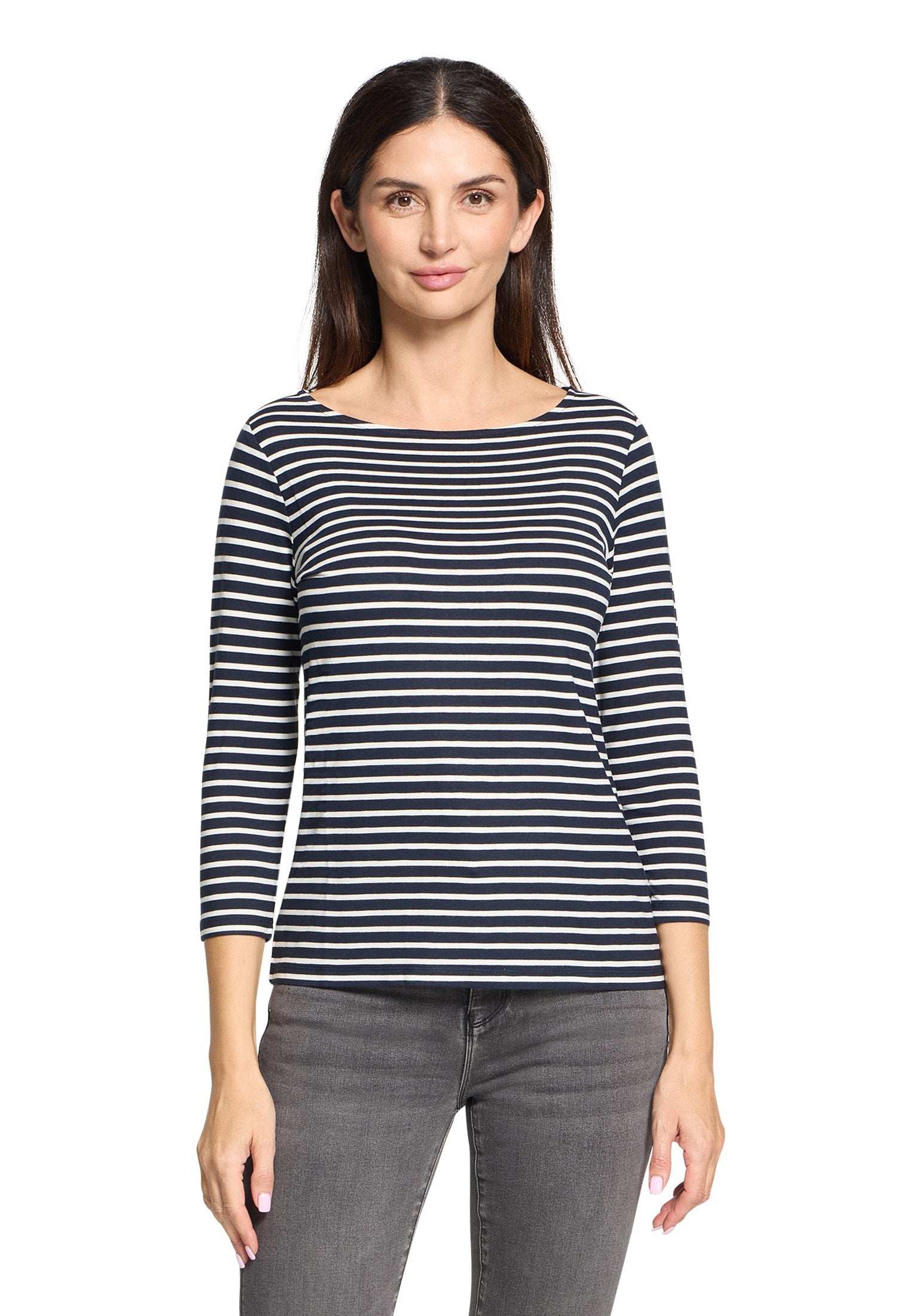 Basic Shirt (Dark Blue/cream)