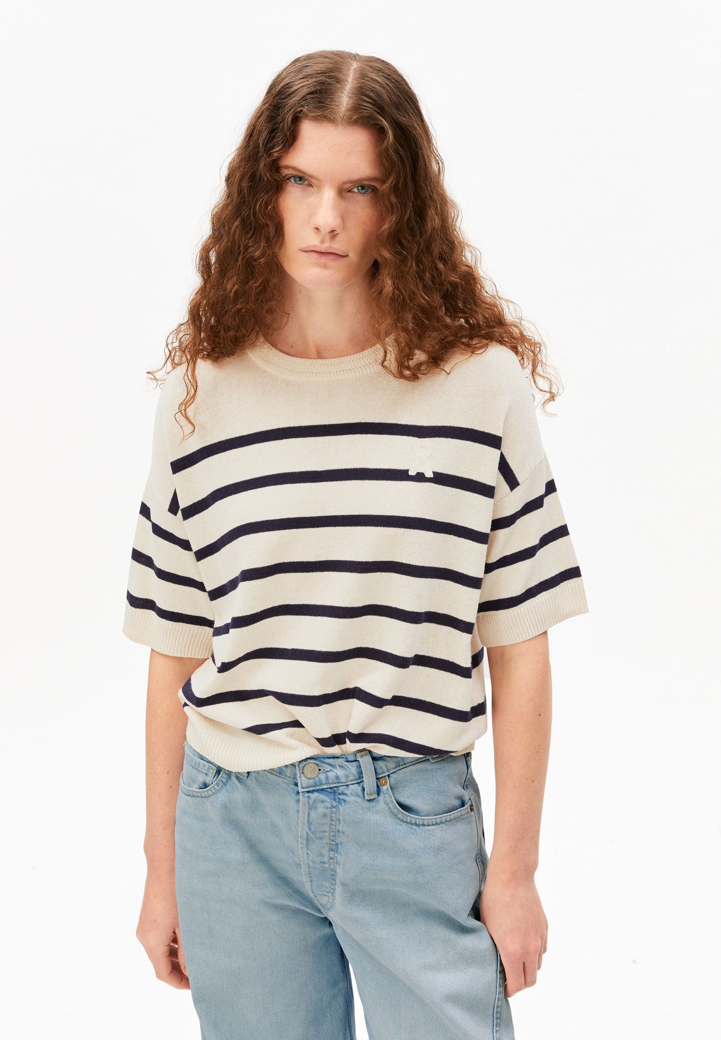 Striped Linen Blend Sweater (Undyed-tinted N)