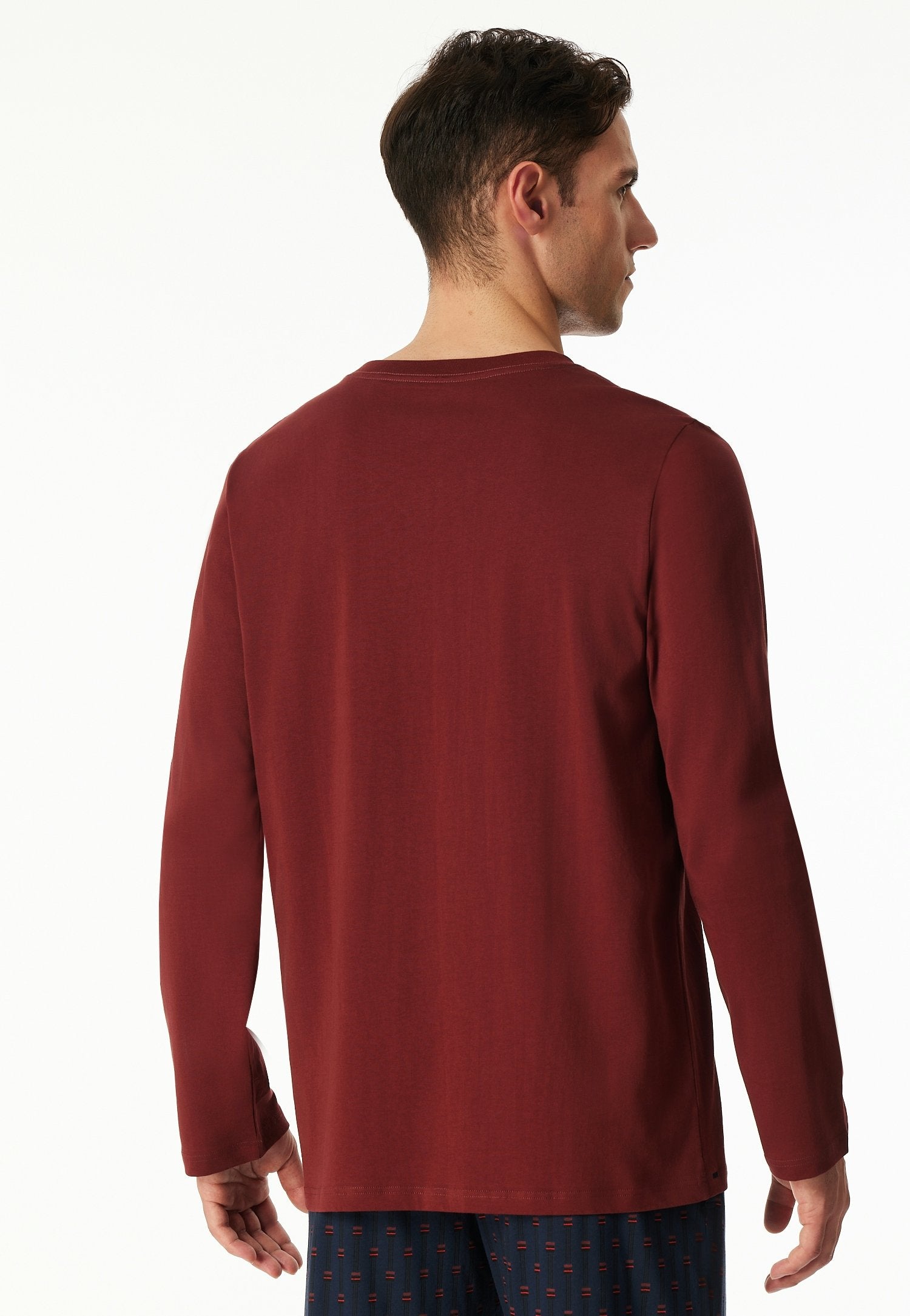 Langarmshirt V-Ausschnitt (Burgund)