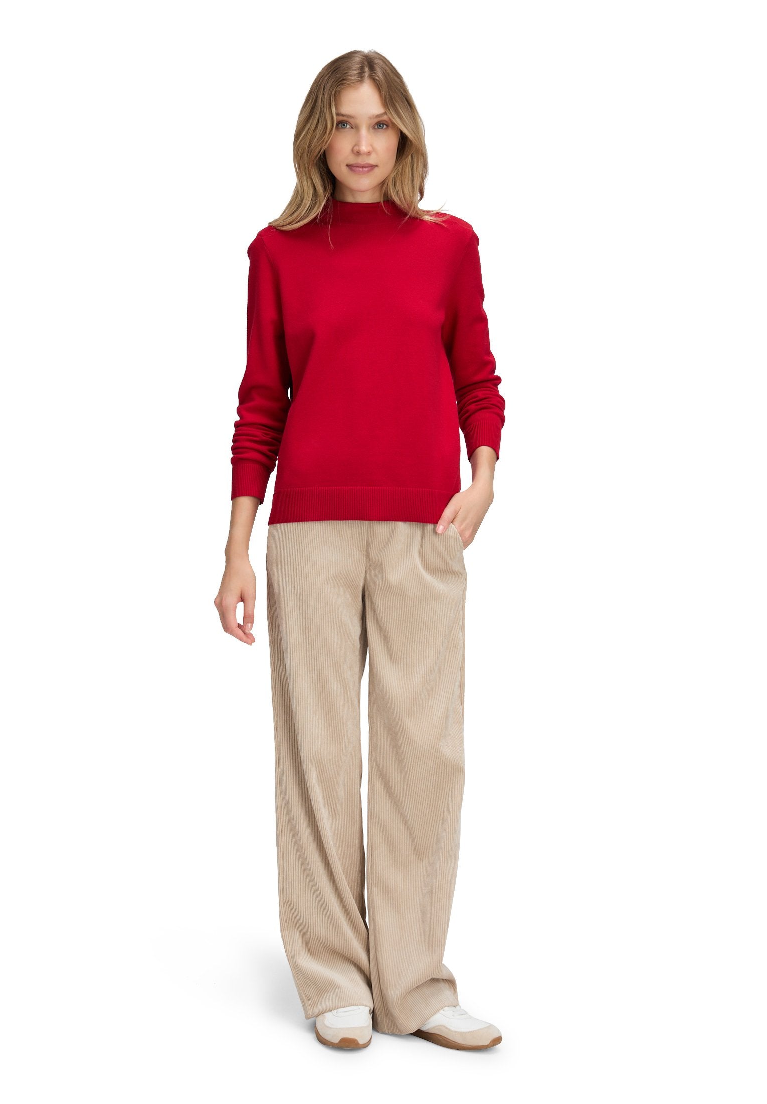 Basic-Strickpullover (Red Scarlet)