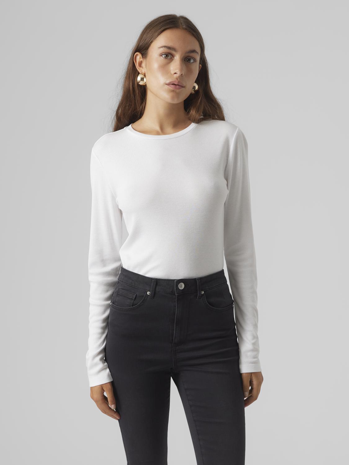 Vmroma Ls Slim Top Ga Jrs Noos (Bright White)
