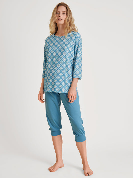 DAMEN Pyjama 3/4 (Niagara Blue)