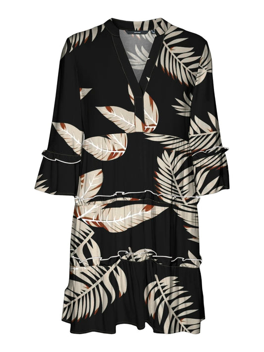 %vmeasy Joy 3/4 Short Dress Wvn Ga (Black/fion)