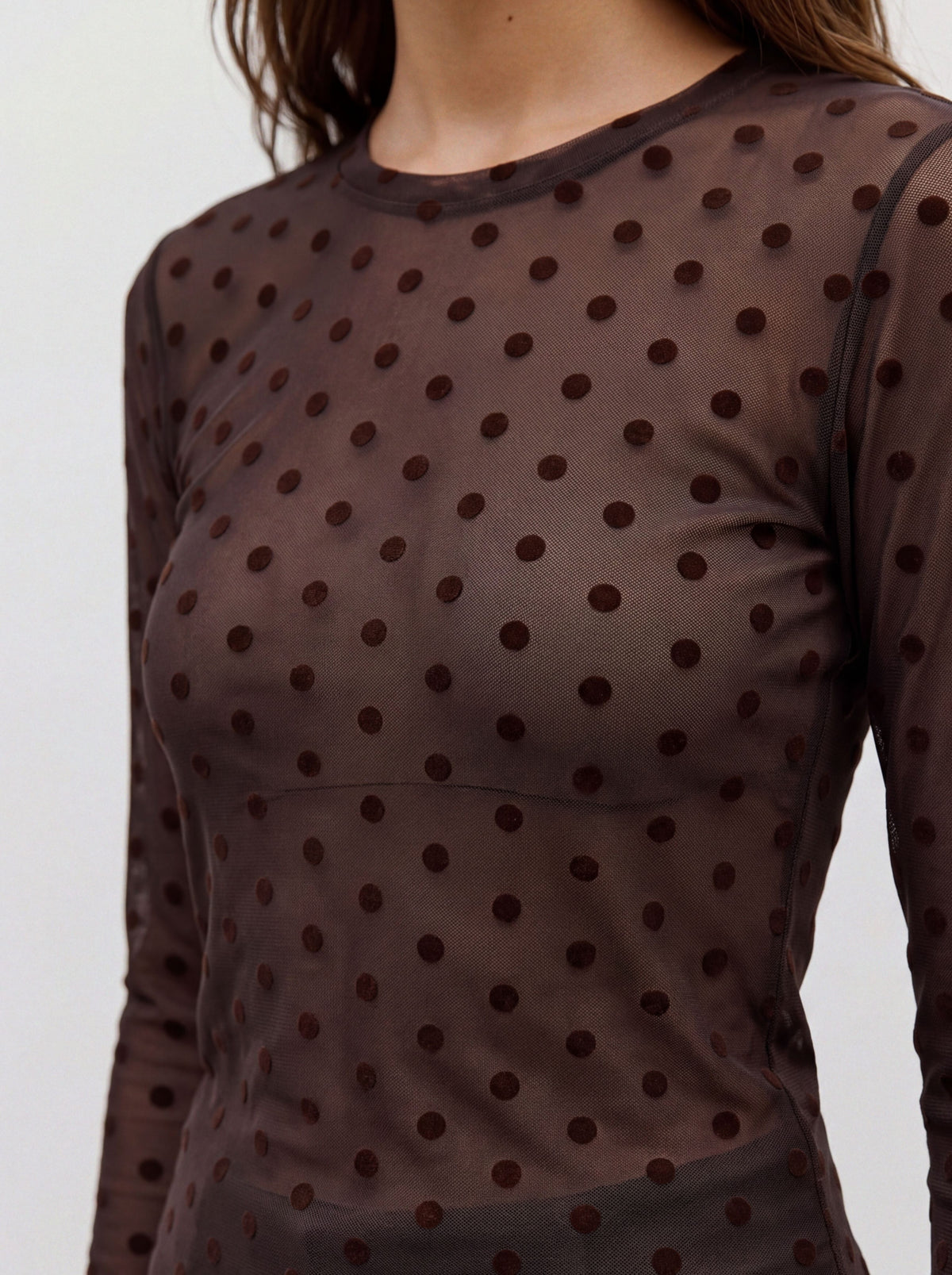 Vmlova Ls Mesh Top Jrs Noos (Chocolate)
