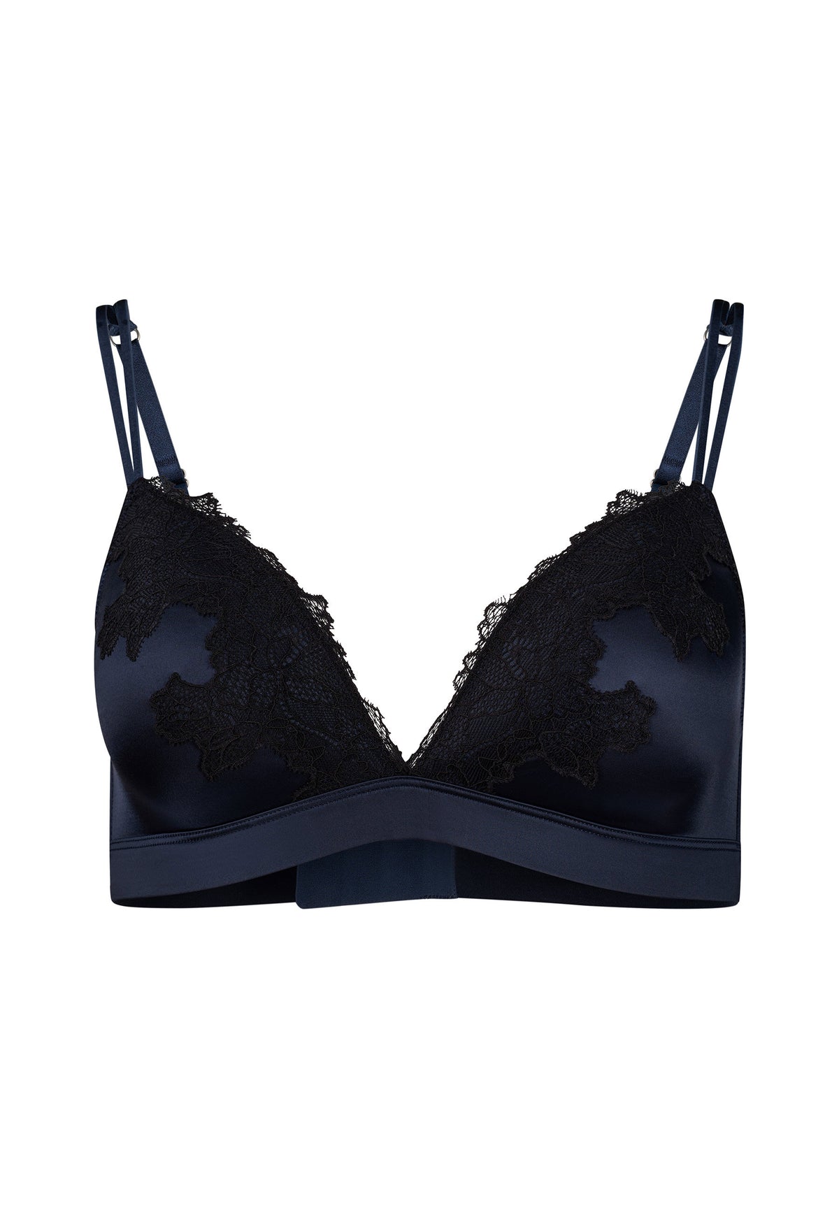 Skiny Damen Triangel BH gepaddet Satin Dreams (Black Iris)