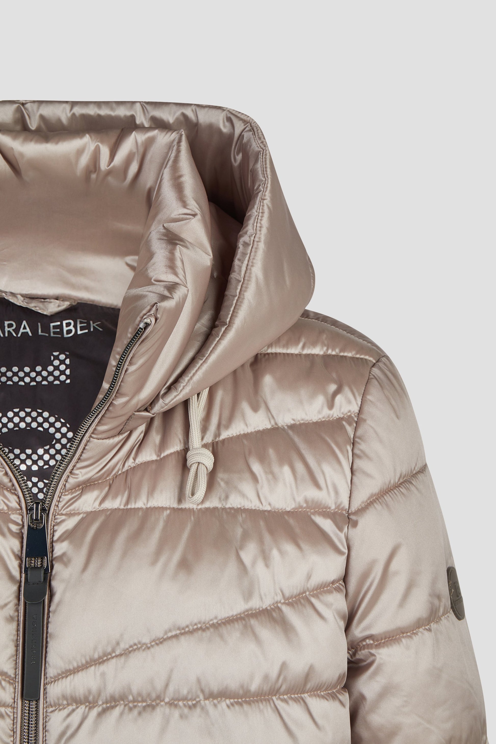 Kurzmantel Down Free mit Kapuze (Light Taupe)