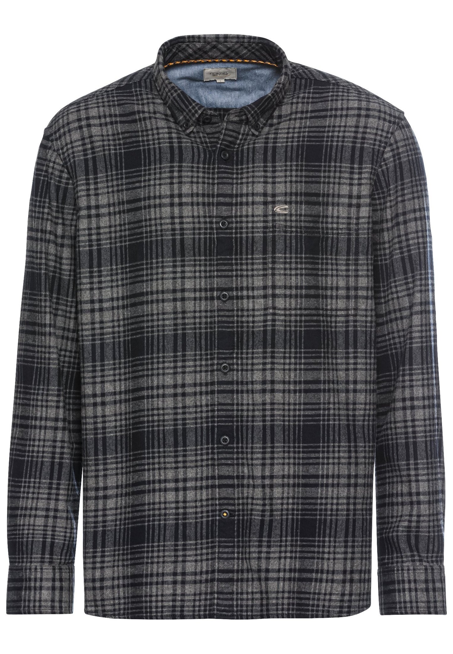 Langarmhemd mit Karomuster (Rock Grey)