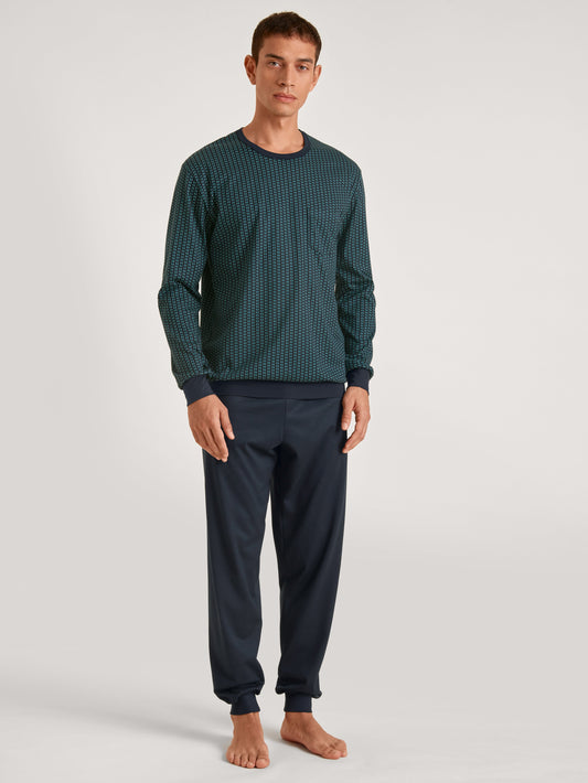 HERREN Pyjama mit Bündchen (Deep Lagoon Gree)