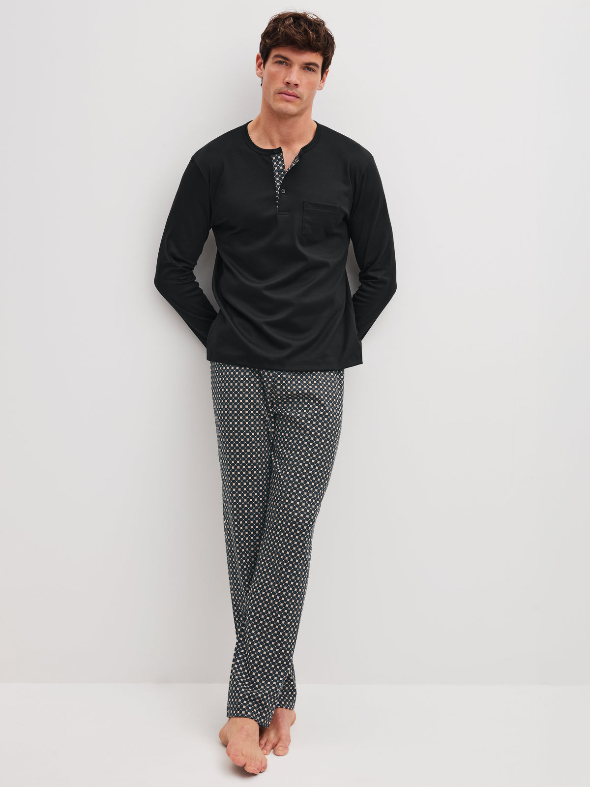 HERREN Pyjama (Schwarz)