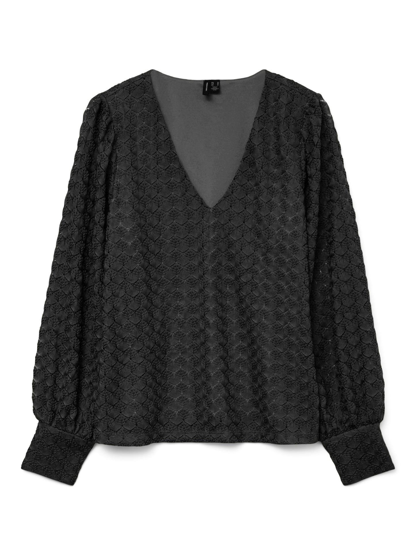 Vmbecca Ls V-neck Lace Top Jrs Noos (Black)